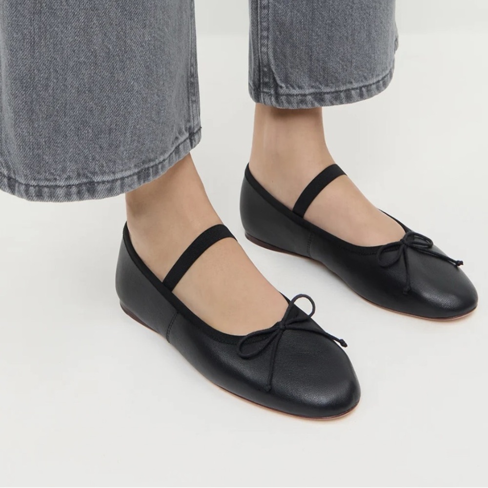 Loeffler Randall Leonie Black Leather Ballet Flat - Picture 7 of 7